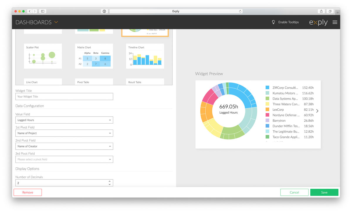 Sunburst Pie Widget Configuration How to configure the Sunburst Pie Chart