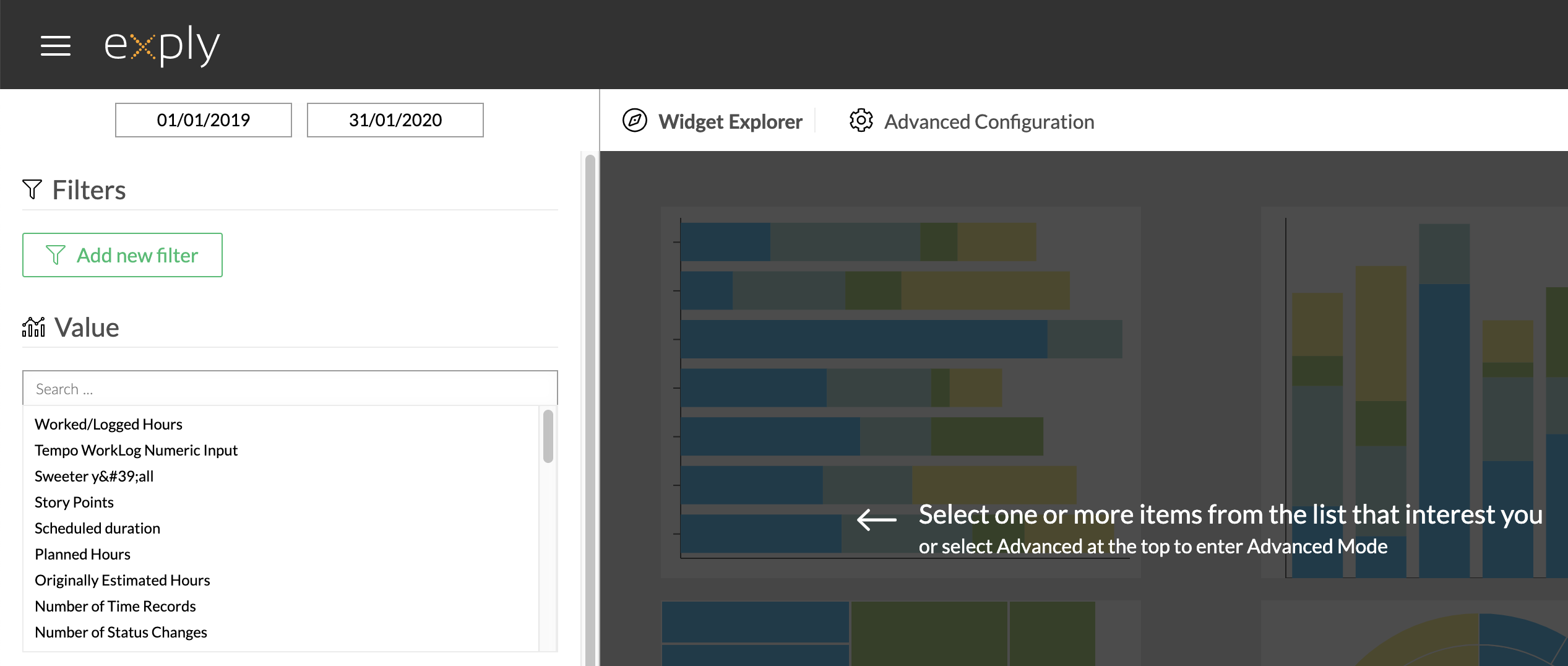 Data filter in Widgets