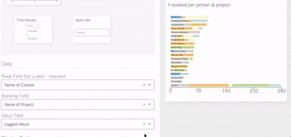 Animation showing widget configuration in exply jira plugin
